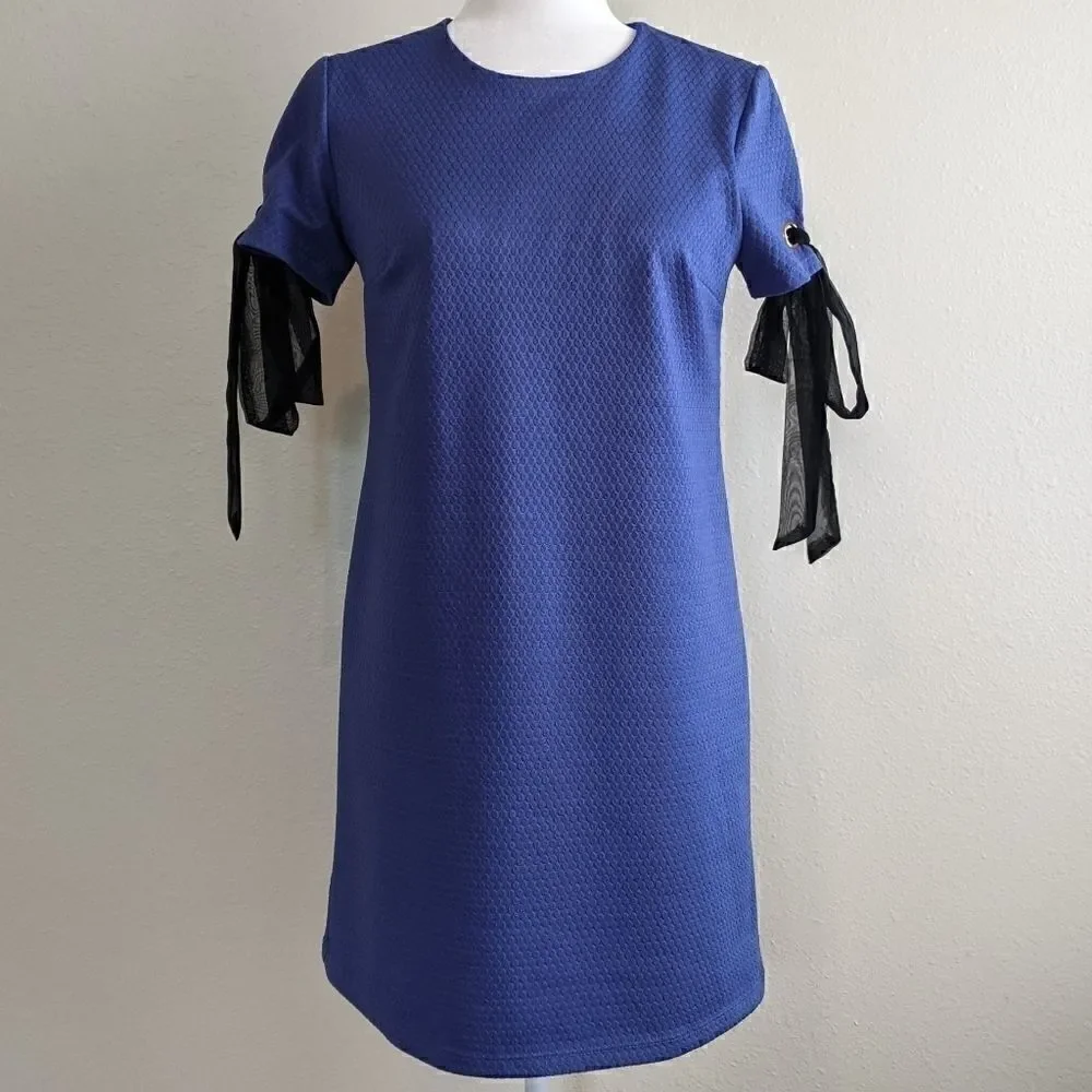Anthropologie Jacquard Hutch Tie Sleeve Shift Dress - XS